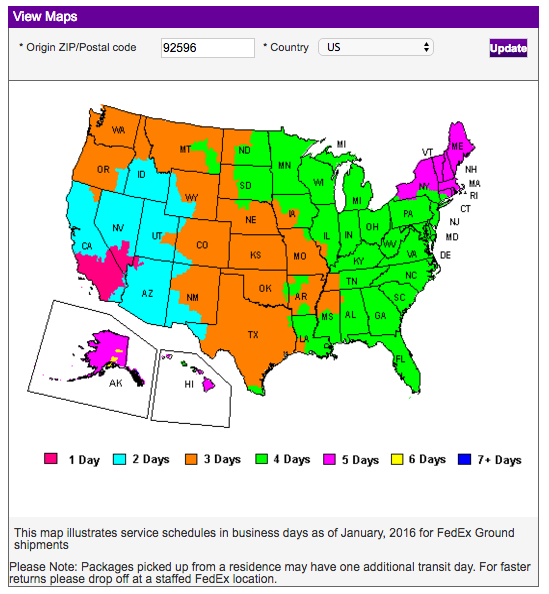 Fed Ex Ground Shipping times